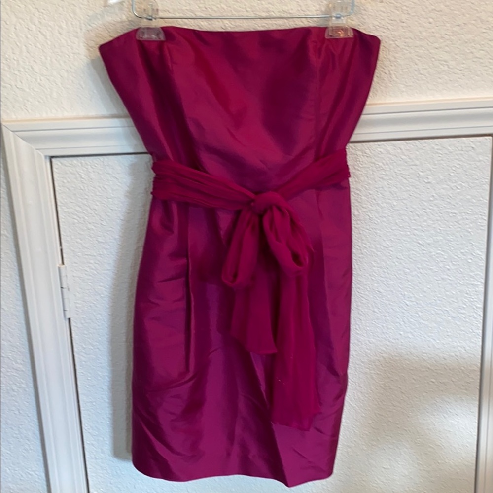 Ann Taylor Silk strapless raspberry size 12